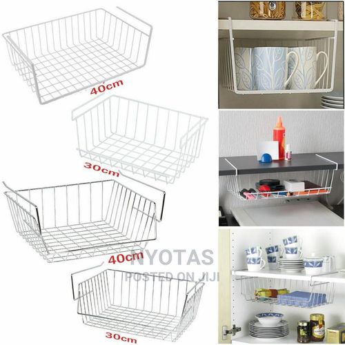 iDesign Bronze York Metal Under the Shelf Storage Basket, 7.1 x 12.2 x  14.2 