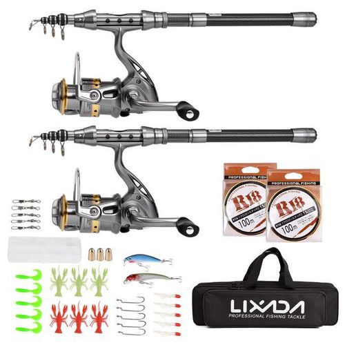 Generic Lixada Fishing Pole Combo Set 2PCS Rod And Reel Telescopic