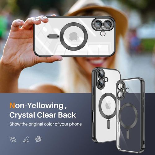 product_image_name-Generic-Electroplated Clear MagSafe Case with Camera Lens Protector for iPhone 17 - Black-2