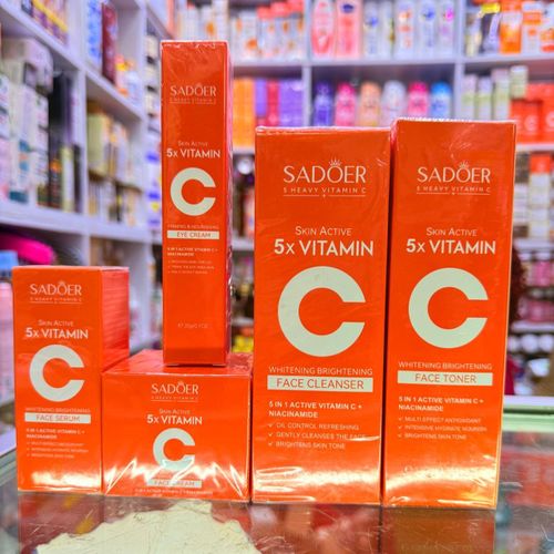 product_image_name-SADOER-5x Vitamin C Face Brightening Set: Face serum + Face cream + Eye cream + Face toner + Face cleanser-1