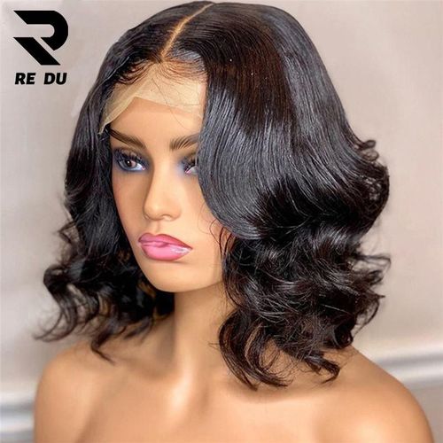 Fashan Brown Color Ombre Blonde Short Bob Wig Deep Curly 4x4