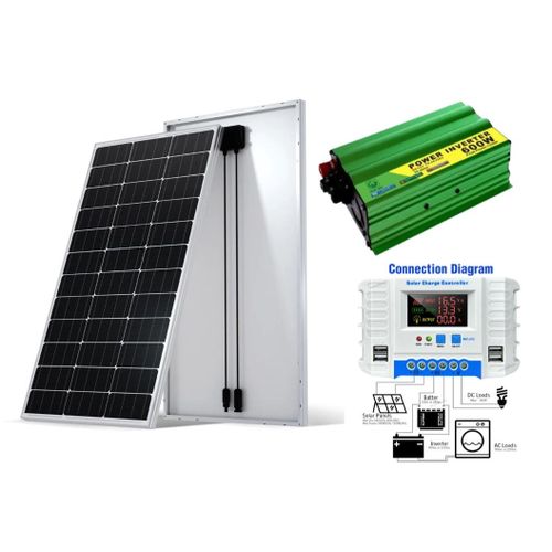 product_image_name-Solarmax-150 W Solar Panel Monocrystalline All Weather 150W Solar Panel High Efficiency  + Free 600 W Inverter Solar Power Inverter + 20AH Solar Charge Controller-1