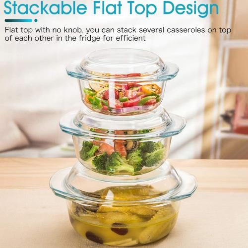 Pyrex Glass Casserole Set With Lids Set Of 3pcs Best Price Online