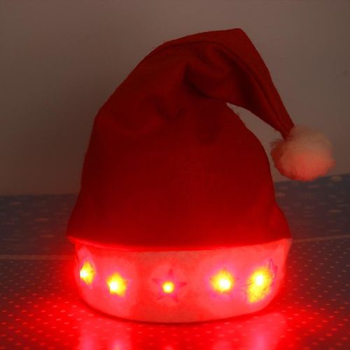 product_image_name-Generic-Flashing LED Light Up Santa Hat For Kids, Christmas Party Cap-2