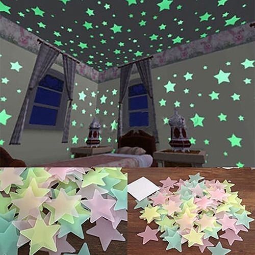 Glow In The Dark Stars Ceiling Wall Stickers Colorful