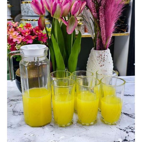 product_image_name-Generic-7Pcs Quality Water Set 6 Glasses & 1 Jug-1