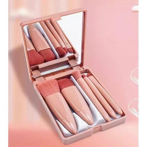 product_image_name-Generic-5 portable mirror box multifunctional makeup brush set, bean paste color-1
