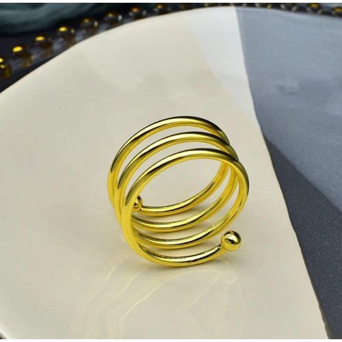 product_image_name-Generic-4 Pack Napkin Holder Ring, 2 Inch Cylinder Metal Napkin Rings With 1.2 Inch Length, Spiral Alloy Napkin Holders Buckles, Table Decor Setting Rings For Holiday Dinner Party-2