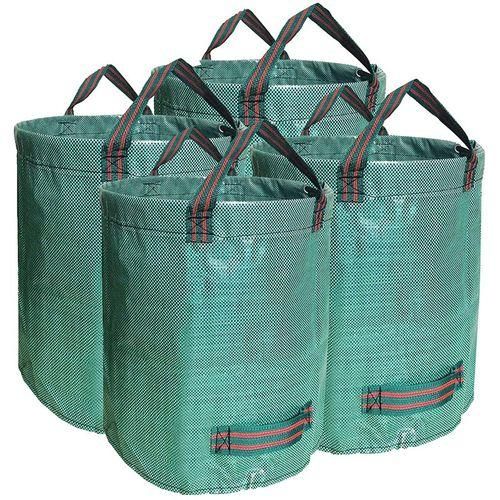 32 gal. Leaf Bag, Reusable Lawn and Leaf Garden Bag with Reinforced Handle, Zip Cover (2-Pack, Green)