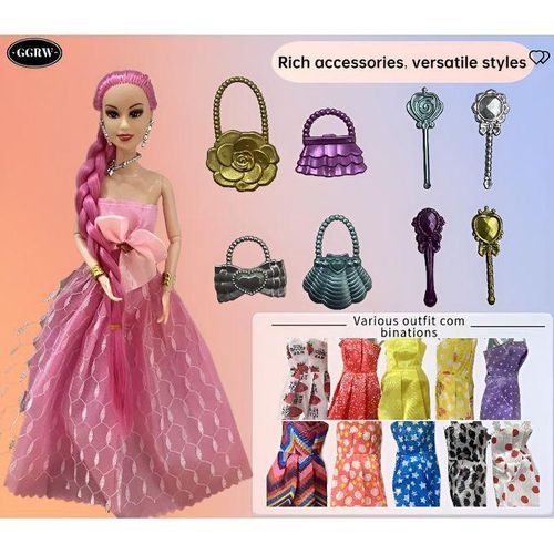 product_image_name-GGRW- Barbie doll multi-joint movable with versatile clothing outfits in a gift box.-1