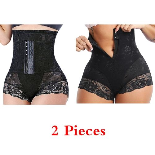 Generic Shaper Panties Sexy Lace Shapers Body Shaper With Zipper Double  Control Panties Women Shapewear Sexy Lace Waist Trainer(#buckle N Lace  --two) @ Best Price Online