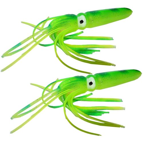 2pcs Octopus Skirt Lure Soft Squid Fishing Lures Squids Skirts Baits Green