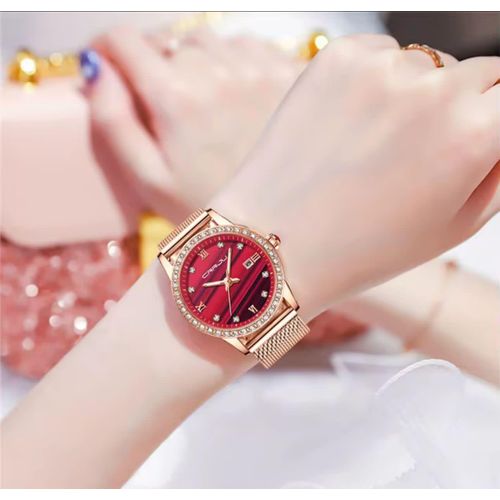 product_image_name-Generic-CRRJU Women’s Quartz Watch – Classic Beauty with Adjustable Mesh Strap & Calendar-1