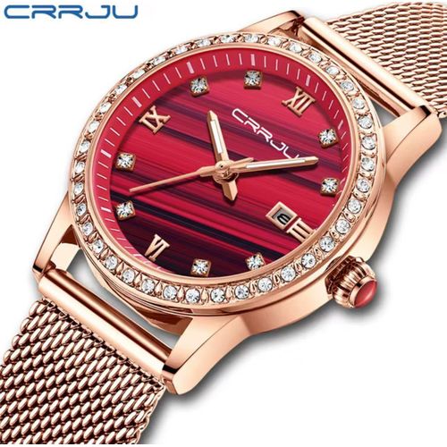 product_image_name-Generic-CRRJU Women’s Quartz Watch – Classic Beauty with Adjustable Mesh Strap & Calendar-3
