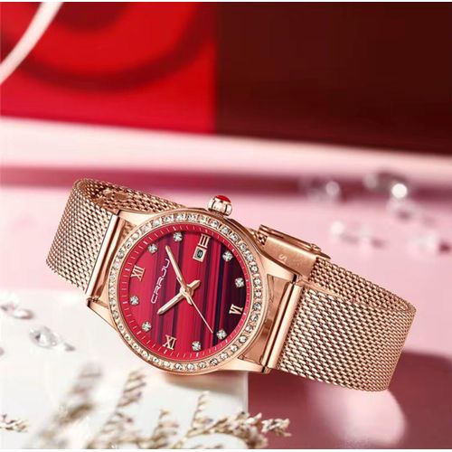 product_image_name-Generic-CRRJU Women’s Quartz Watch – Classic Beauty with Adjustable Mesh Strap & Calendar-4