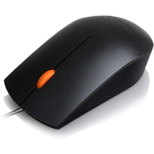 product_image_name-Lenovo-300 USB Wired Computer Mouse - Full Size Optical Ambidextrous Mouse with 1600 DPI, Reliable USB-A Wired Connection, Easy 3-Button Navigation – Long Lasting, Durable Basic Mouse, Black-2