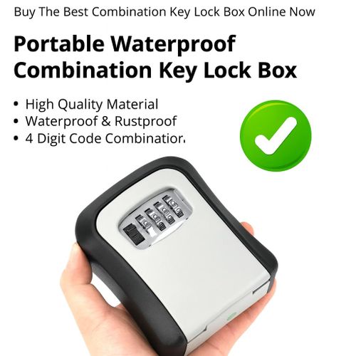 product_image_name-Generic-Heavy-Duty Waterproof Key Lockbox - 4-Digit Combination - Rustproof Outdoor Wall-Mount Safe-4