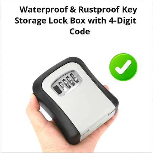 product_image_name-Generic-Heavy-Duty Waterproof Key Lockbox - 4-Digit Combination - Rustproof Outdoor Wall-Mount Safe-5