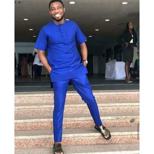 Royal blue casual attire outlet