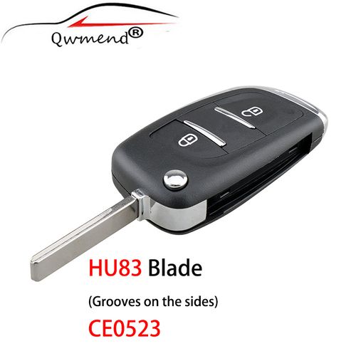 Car Remote Key Fob Case HU83 CE0523 for Peugeot 308 C2 C3 C8 for