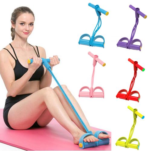 4 Tube Pedal Puller Resistance Bands,fitness Sit-up Exercise Equipment For  Women Men