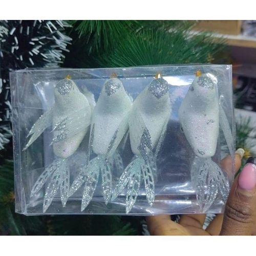 product_image_name-Generic-Christmas Dove Like Decorative Figurines 4pcs, Elegant Holiday Ornament Set for Home, Table, Tree, and Festive Decor, Premium Craftsmanship, Lightweight and Durable, Perfect Gift-2