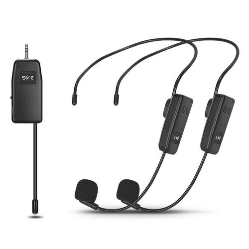 product_image_name-Generic-One For Two UHF Wireless Headset Microphone(Black)-4