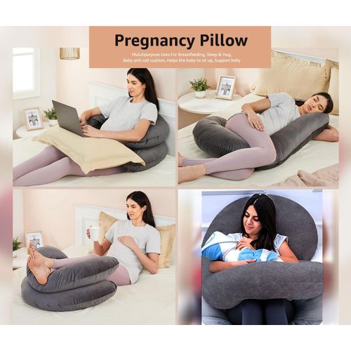 product_image_name-Generic-Velvet C-Shaped Pregnancy Pillow Full Body Support-5