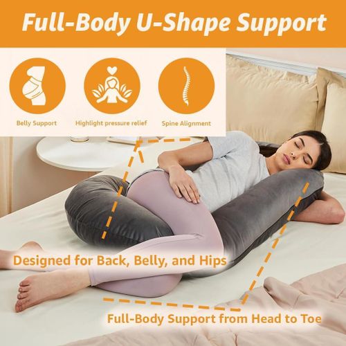 product_image_name-Generic-Velvet C-Shaped Pregnancy Pillow Full Body Support-7