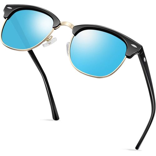 Fashion Semi Rimless Polarised Sunglasses Men Women Classic Horn