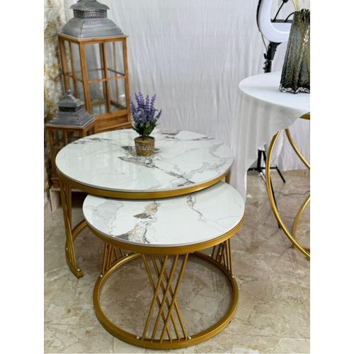 product_image_name-Generic-Modern Luxury 2-in-1 Pure Marble Nesting Tables-1