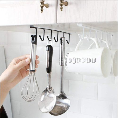 product_image_name-Generic-3pcs Multi Purpose Kitchen Cabinet Hook Hanger Under Shelf Cup Holder Multi functional Kitchen Utensil Rack-4