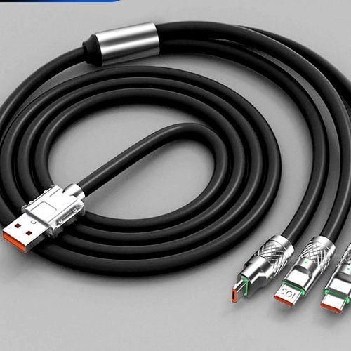 product_image_name-Generic-3 in 1 Bold 120w 6A Super Fast Charging Usb Cable Colorful Type C, Micro Charger Cable for Iphone Lightning, Android Type C Charger Cable-1