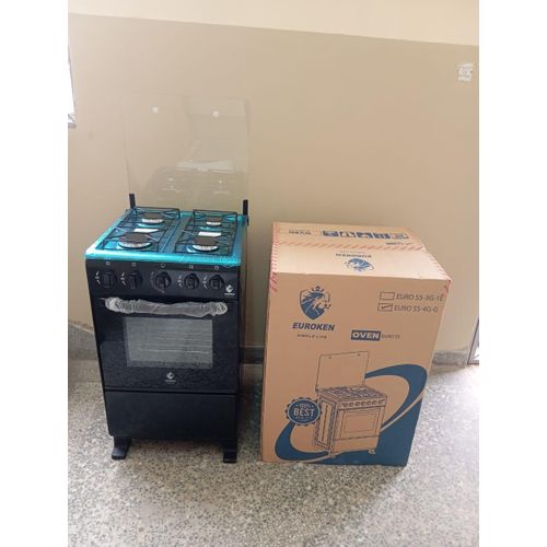 product_image_name-Generic-Full Gas Cooker with 4 Burners and Built-in Gas Oven, Free Standing Kitchen Cooker with Glass Top and Storage Compartment-5