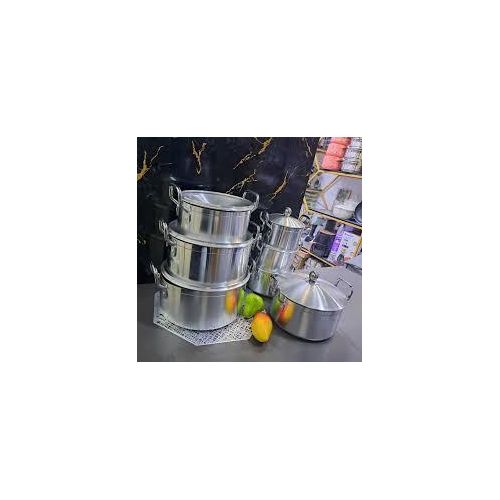 product_image_name-Generic-14-Piece Heavy-Duty Silver Household Cooking Pot Set With Lids & Serving Utensils-2