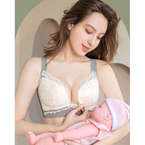 Fashion 2PCS Breathable Comfortable Soft Lace Seamless Nursing Bra For  Breastfeeding @ Best Price Online