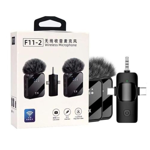 product_image_name-Generic-High-Sensitive Dual Microphones Clip-On Lavalier Rechargeable Wireless Microphone-4