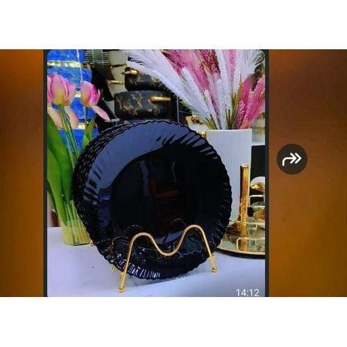 product_image_name-Generic-13 pcs Ceramic dinner set 6 plates 6 cups, 2 Liter Unbreakable Flask - Black-4