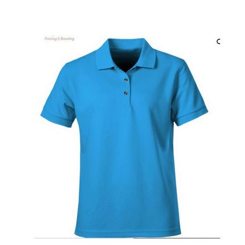 product_image_name-Fashion-Pure Cotton Cyan  T-shirt - blue-1