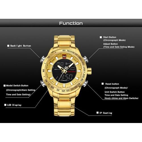 Naviforce Wrist Watch Golden 9093 Men s Watches Best Price