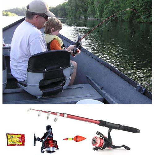 Generic Portable Extendable Fishing Rod Combo (Rod, Reel, Line, Hooks)  Collapsible Pole Spinning Reel @ Best Price Online