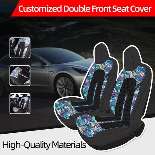 Generic Custom For Tesla Model 3/ Y Front Car Seat Covers Tropical Leaves  Print Fully Wrapped Car Seat Pad For Tesla Model 3/Y 2017-2022 @ Best Price  Online