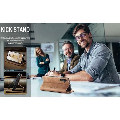 product_image_name-Caseme-Brown Soft Leather Wallet Flip Cover Case for Samsung Galaxy A04e-4