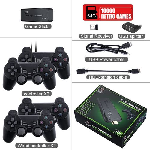 Dropship Wireless Retro Game Console; Plug & Play Video TV Game Stick With  10000+ Games Built-in; 64G; 9 Emulators; 4K HDMI Output For TV With Dual  2.4G Wireless Controllers to Sell Online