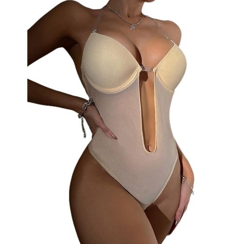 Women Backless Shapewear Bodysuit Plunge Backless Body Shaper Bra