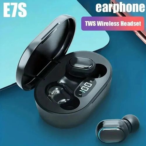 product_image_name-Generic-E7S TWS Wireless Bluetooth Earbuds With Digital Power Display, Deep Bass Stereo Sound, Noise Reduction Mic, Touch Control, Fast Auto Pairing, Long-Lasting Battery Mini Earphones For Android & iOS Smartphones, Sports, Gym & Gaming-2