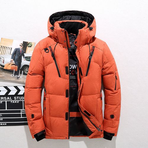 Fashion Men's Duck Down Jacket Warm Hooded Thick Puffer Jacket Coat ...