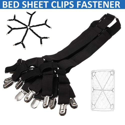 6 Sides Bed Sheet Holder Straps, Adjustable Bed Sheet Clips