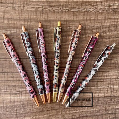 Generic 7PCS Funny Pen Set Colorful Leopard-Pattern Ballpoint Pen