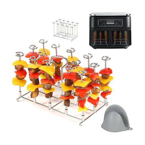 Skewer Stand Air Fryer Grill Rack Accessories, Vertical Holder